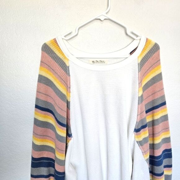 NWOT We The Free Revolve Muted Rainbow Dreams Top Balloon Sleeves, Womens Medium - Picture 3 of 5